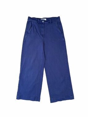Everlane Wide-Leg Crop Pants Royal Blue Size 6 High-Rise Straight Ankle Chinos